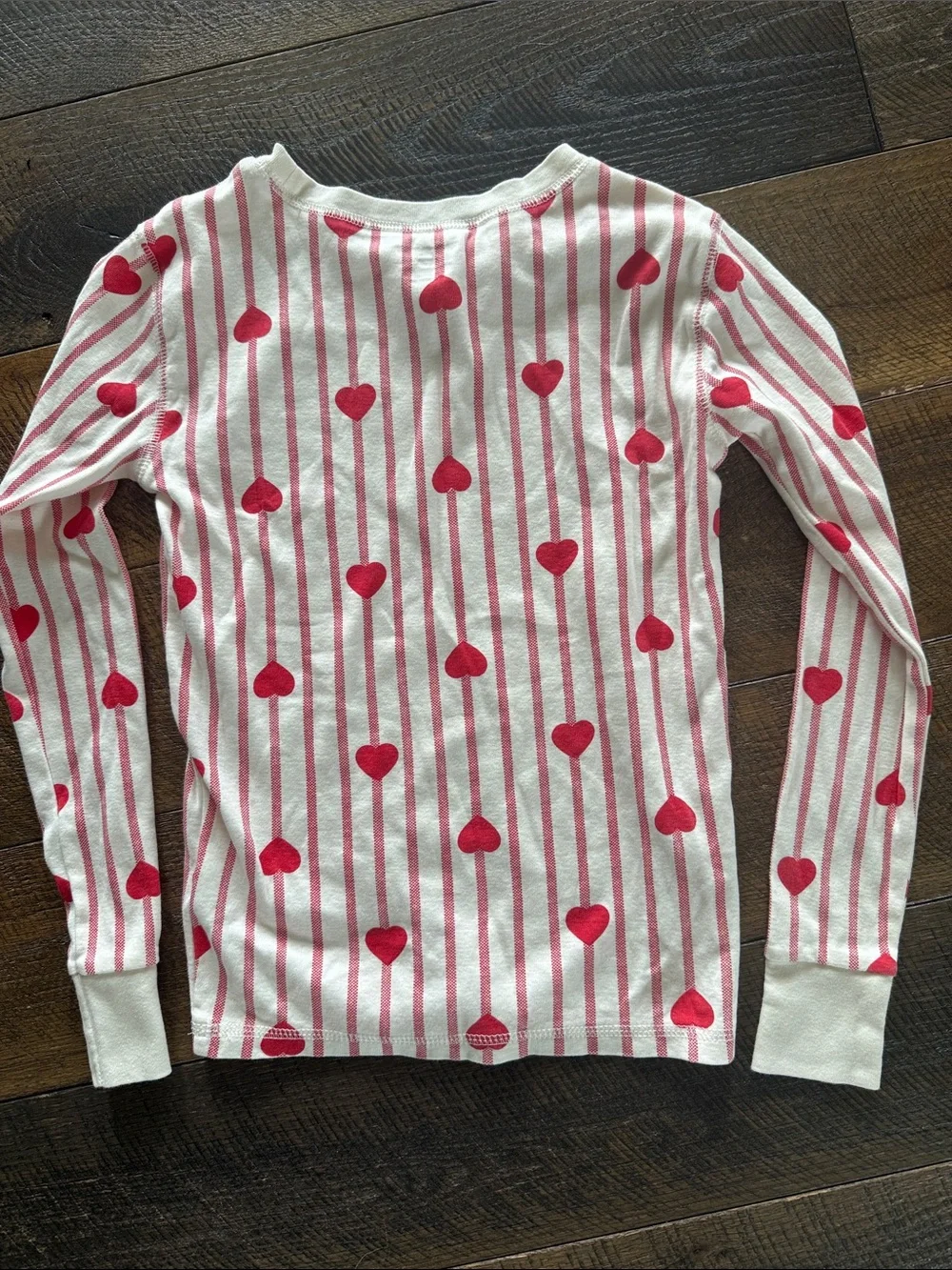 Old Navy White & Red Heart Stripe Kids Pajama Set